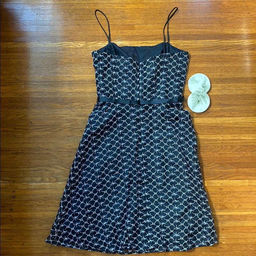 Laundry Womens Dress Vintage Floral Fit Flare Romantic Black White - Picture 3 of 7